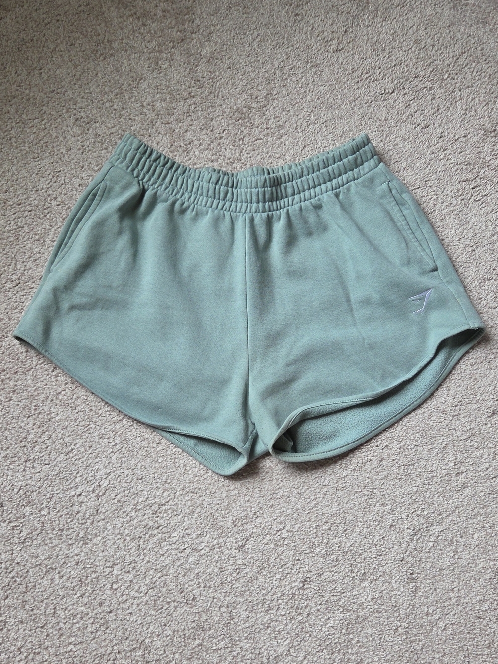 Gymshark Sage Green High-Waist Athletic Shorts